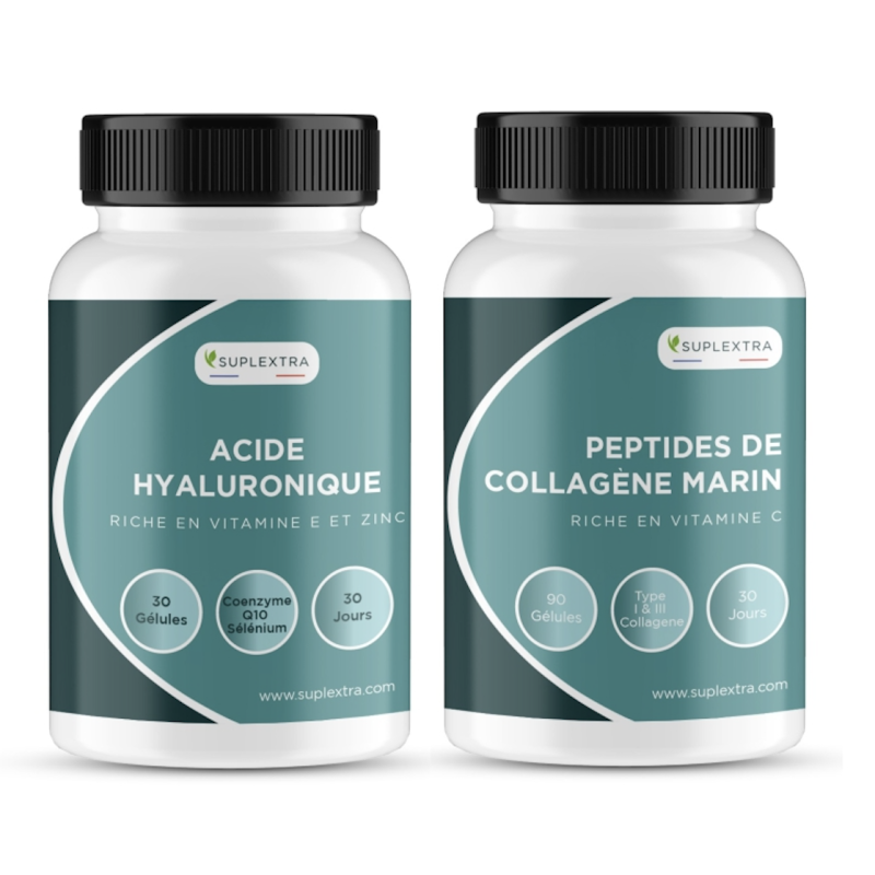Peptides de Collagène Marin & Acide Hyaluronique | Formule Française enrichie en Vitamines et Minéraux Essentiels