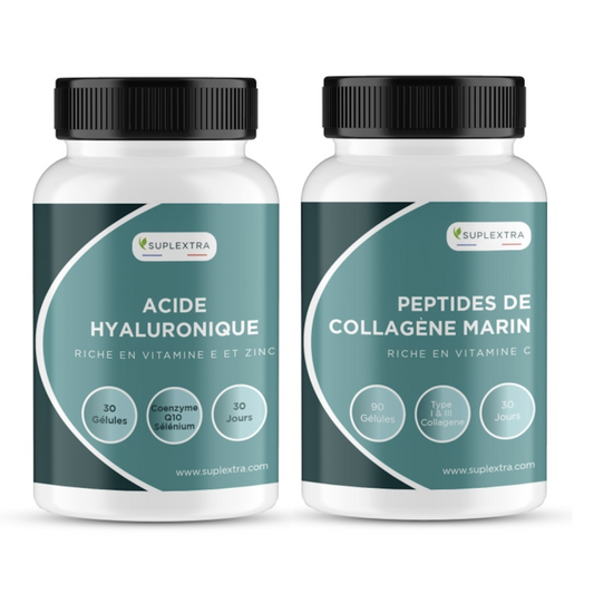 Peptides de Collagène Marin & Acide Hyaluronique | Formule Française enrichie en Vitamines et Minéraux Essentiels